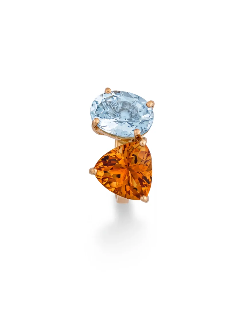 Aquamarine and Citrine Ring