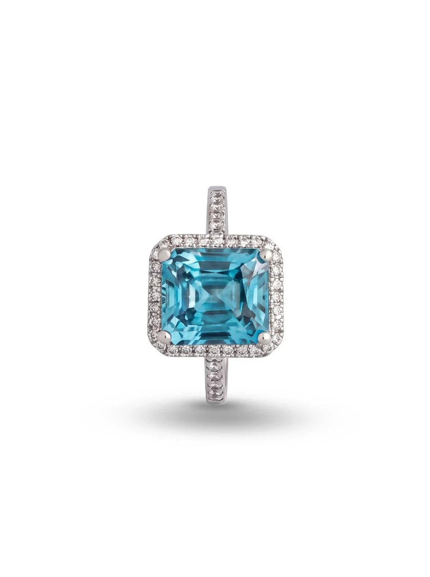 Blue Zircon Ring
