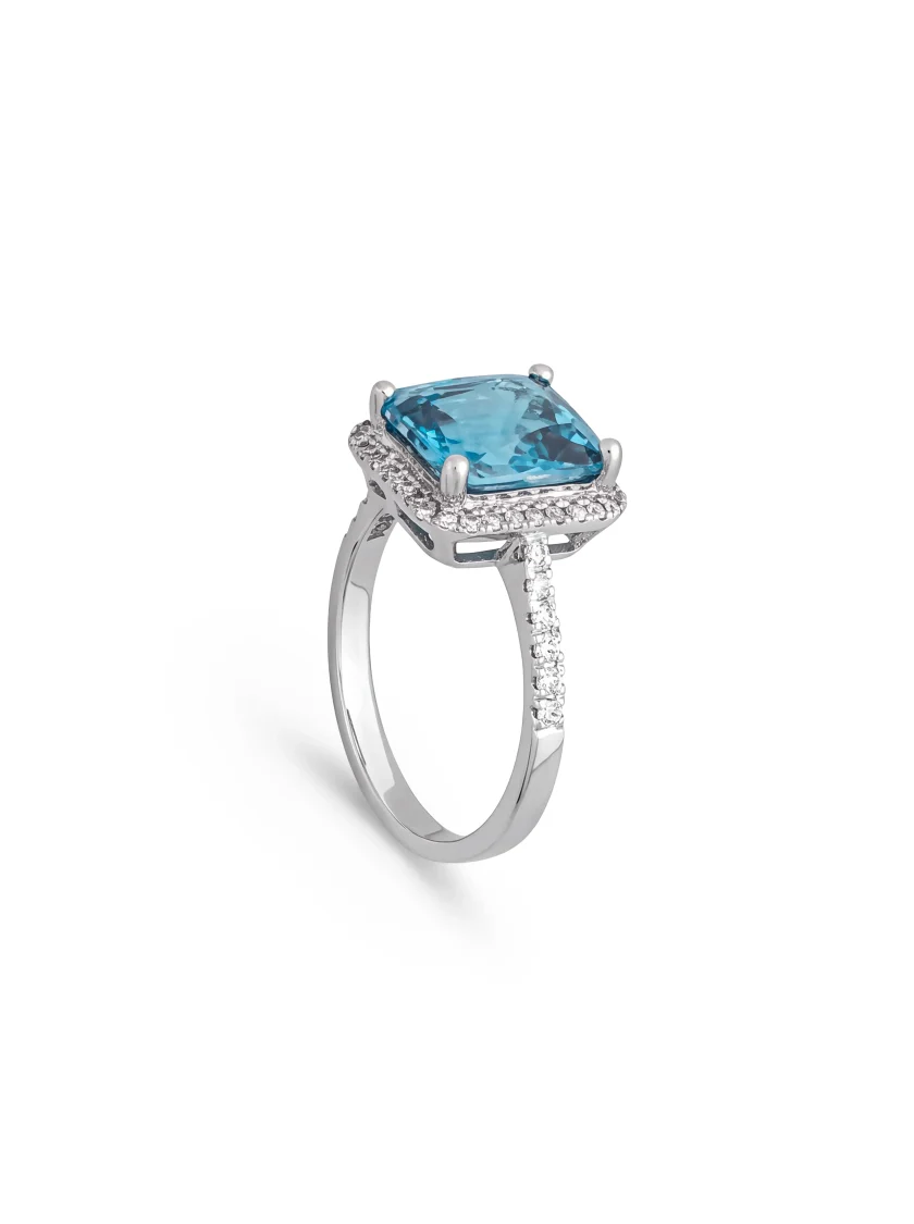 Blue Zircon Ring